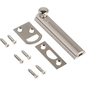 Hickory Security Slide Latch Door Bolt |   1 Pack |   for Flush or Recessed Doors and |   3 Inch |   Nickel