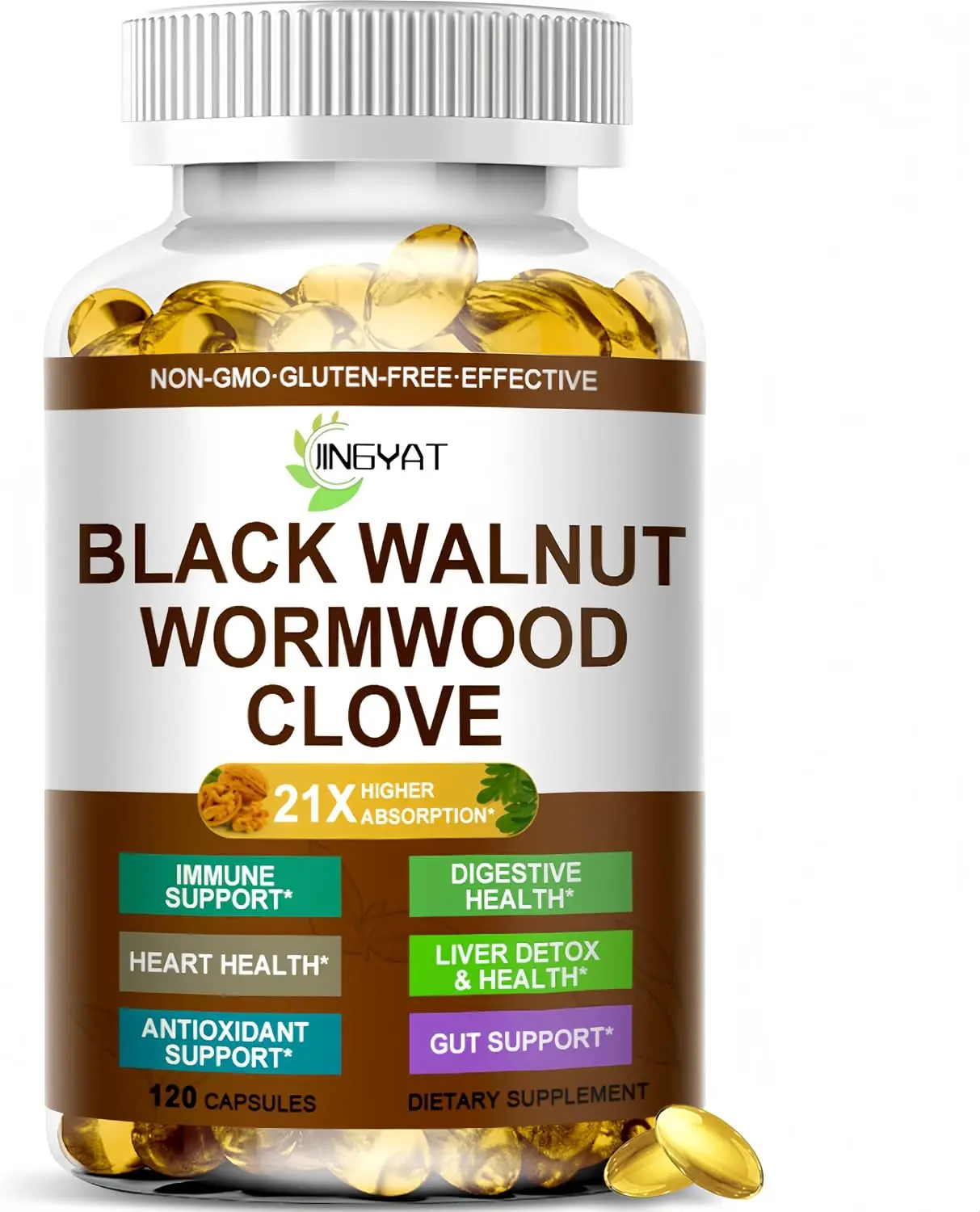 Wormwood Black Walnut Cleanse for Humans - High Absorption Wormwood Black Walnut Cloves Softgels for Digestive Cleanse Detox - Soursop Pumpkin Seed Oil of Oregano Turmeric Berberine - Non-GMO