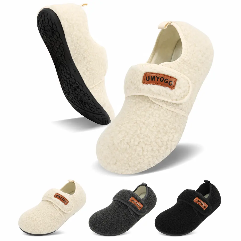 Fleece House Slippers for Women & Men-Non-Slip Indoor Shoes with Soft Lining, Lightweight Warm Fuzzy Footwear for Home, Bedroom, Travel Comfort Boy Cotton slippers women house shoe