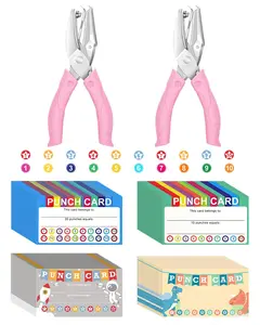200 count Reward Chart for  with Circle  Hole Puncher, Incentive Loyalty Reward Punch Card for Classroom with Handheld Single Punches Kit to Behavior for Business School Students Teachers