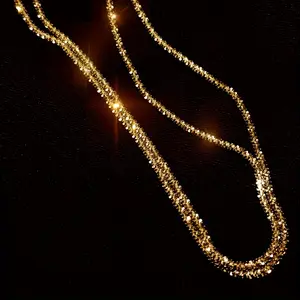 1PCS Fashion Golden and Silvery Necklaces for Women in Autumn and Winter, Luxurious and Shiny Chain Necklaces, Gifts for Women, Bridal Wedding and Engagement Jewelry (DIY Necklaces), 18 - 30 Inches