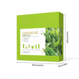 Moisturizing Green Tea Skincare Set, 6 Counts Deep Nourishing Facial Skin Care Kit, Invigorating Skincare Product for Women