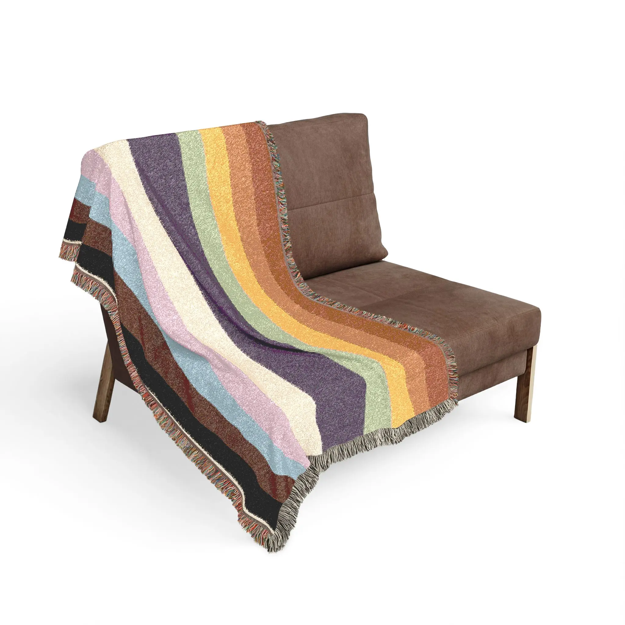 Progress Pride Flag Colorful Striped Hand Woven Cotton Thread Boho Blanket - Decorative Throw, Boho Home Accent, Indoor Outdoor Blanket, Boho Blankets, Colorful Striped Blankets