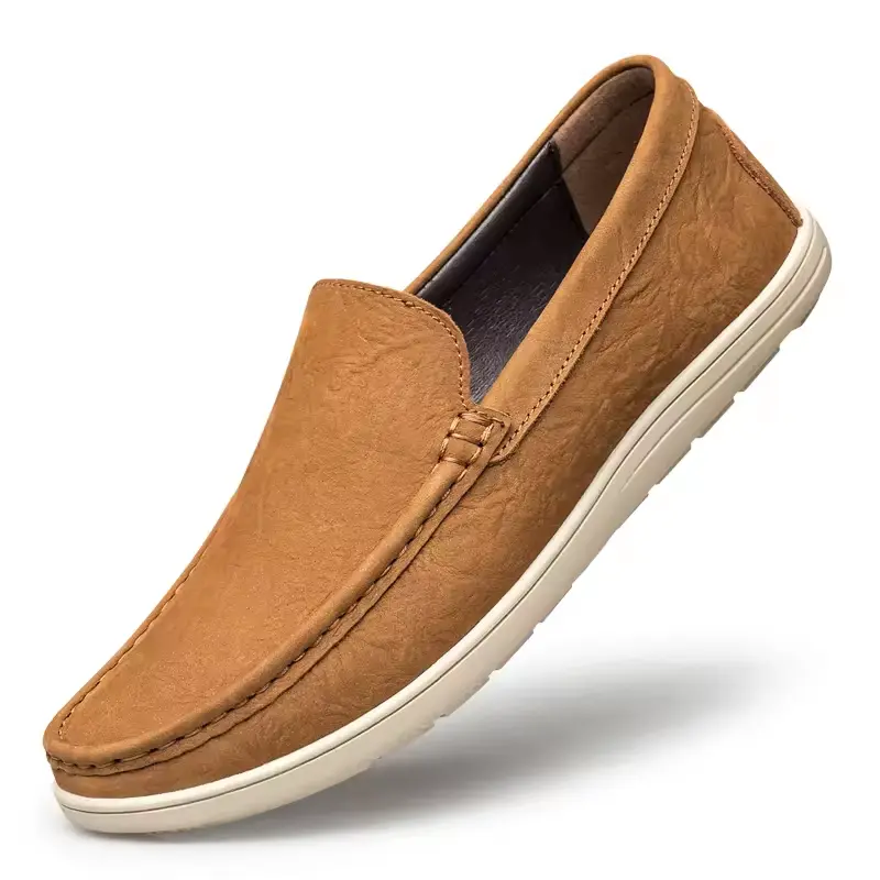 High Quality Men Casual Genuine Leather Loafers Slip on Business Office Shoes All-match Designer Walking Comfort Driving Shoes Footwear Boy