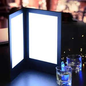 Yescom LED Menu Cover PU Leather Dual Page 8.5x14in Cordless