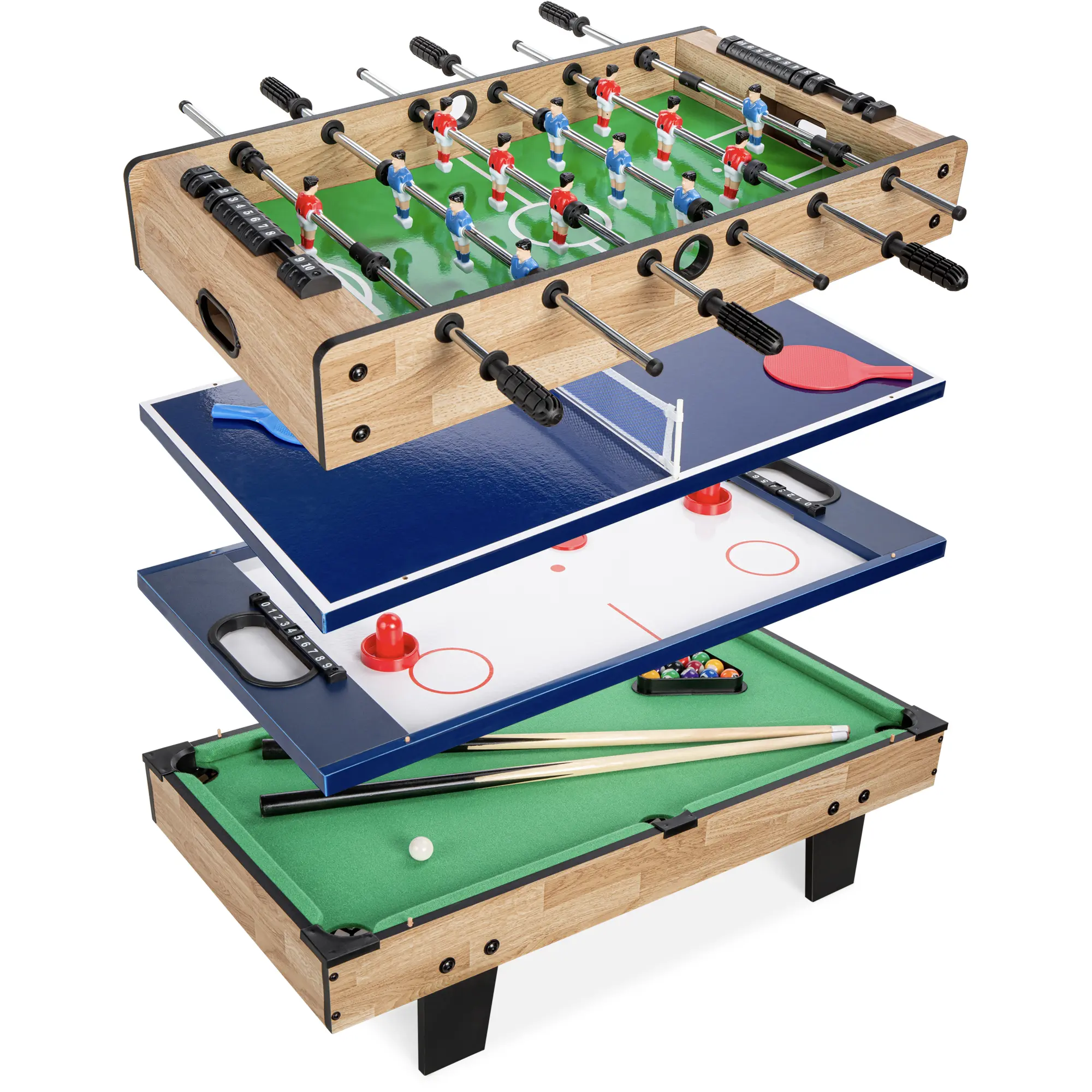 Best Choice Products 4-in-1 Multi Game Table, Childrens Arcade Set w/ Pool Billiards, Air Hockey, Foosball Best Choice Products 4-in-1 Multi Game Table, Childrens Arcade Set w/ Pool Billiards, Air Hockey, Foosball