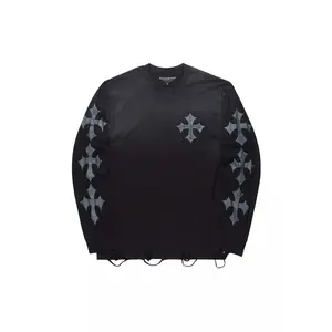 Slaydr Black/Charcoal Long Sleeve Graphic T-Shirt