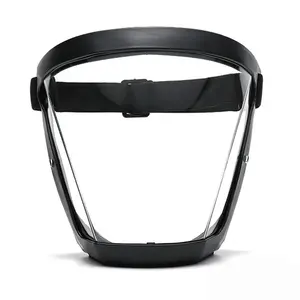 Transparent Silicone Anti-Fog HD Face Shield, Full-Protection Outdoor Protective Mask, Replaceable Safety Glasses Alternative (Black)