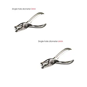 Nickel-Plated Metal Hole Puncher, 3mm+6mm Dual Specifications, Office Leather Craft DIY Multi-Functional Tool, Easy-To-Use Hole Punching Device