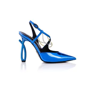 Daniela Uribe Be Yourself Pump (Blue) leather elegant italian made luxury shoes