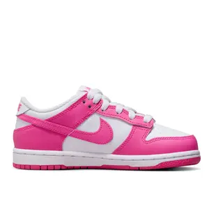 Little Kid's Nike Dunk Low White/Laser Fuchsia (FB9108 102)