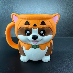 Pumpkin Corgi Ice Cream Pint Holder with Cookie Pockets and Spoon Slots