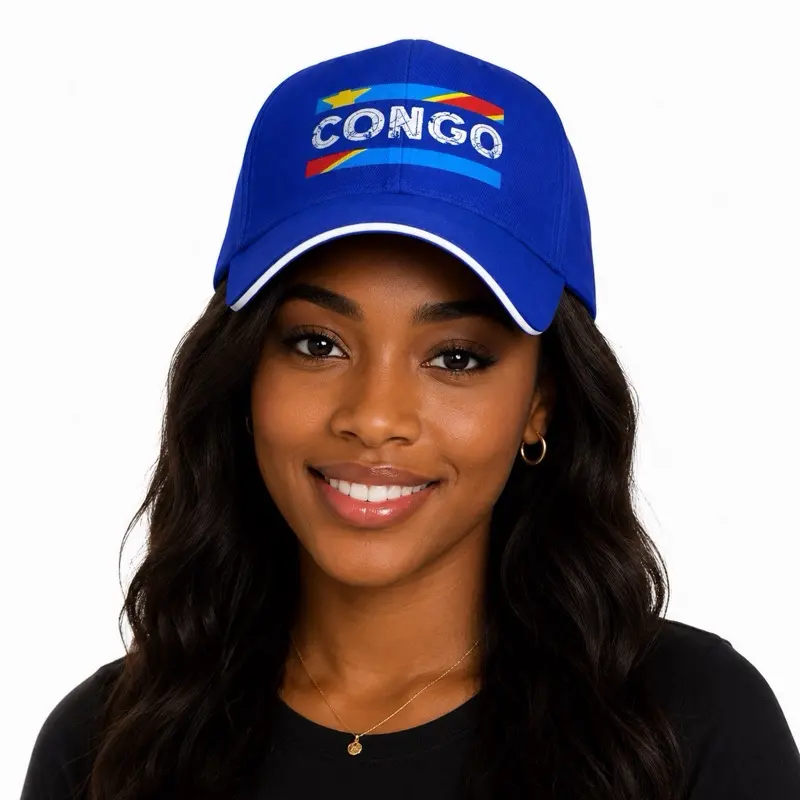 Congo Hat. Fan soccer hat. Simple and  light material for Leopards DRC Fans. 2026.  Democratic Republic of the Congo . RDC hats