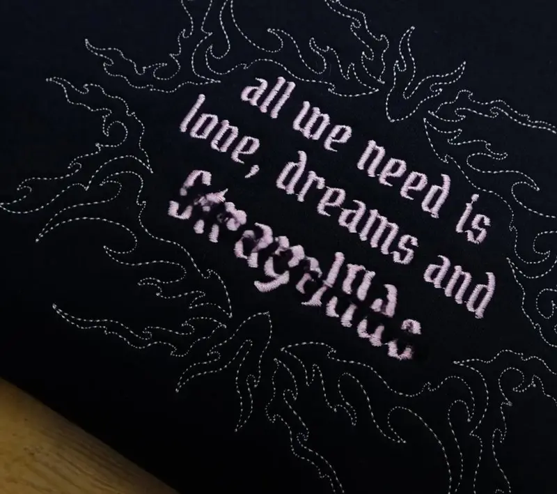 Embroidered All we need is love, dreams and SK, Sweatshirt, Hoodie, T-shirt, Kpop song lyrics