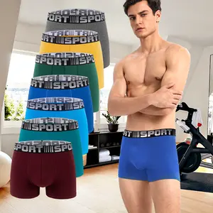 Pixum Men's 7 Pack Breathable Multi-Color Boxer Briefs Original Waistband Design Soft Cotton Short Leg Underwear for Daily Wear Casual Men's Wear Comfortable All Seasons Sportswear Best Gifting Option for Husband and Families