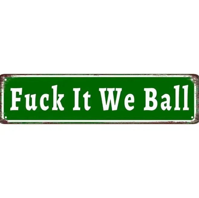 Vintage Metal Decorative Sign - Pre-Drilled Retro Aluminum Home Decor Plaque, Funny Meme Quote Statement, 16x4 Inch Long Horizontal Hanging Decor for Man Cave, Office, Gift Idea for Men