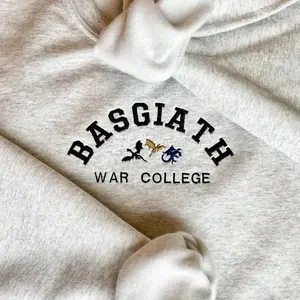 Embroidered Basgiath Sweatshirt, Basgiath War College Sweater, Embroidered Fourth Wing T-Shirt, Dragon Rider Tee Shirt, Embroidery Bookish Shirt