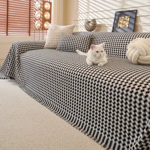 Ins Aesthetic Modern Minimalist Plush Sofa Cover & Throw Sofa Couch Protector, Pet-Friendly Cat-Scratch & Stain-Proof, Multiple Sizes & Colors Available, All-Season Use, Living Room/Office Decor, Washable Sofa Slipcover