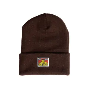 Ben Davis Unisex Casual Brown Acrylic Knit Beanie - Fashion Clothing Accessory, Brown Knit Hat, Acrylic Knit Hats, Brown Knit Hats