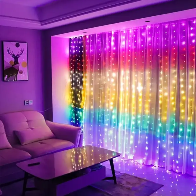 USB Powered LED Curtain String Light for Cozy Corner, RGB Color Changing String Light With Remote Control for Decor, Indoor Decorative Ambient LED Lig