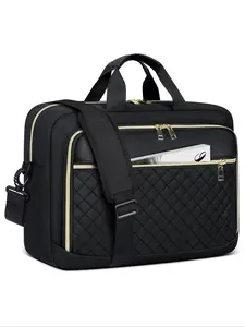 Solid Color Laptop Briefcase Up To Fit 17.3 Inch Laptop, Waterproof Computer Bag, Professional Laptop Case for Business Work, Laptop Bag for Women, Zipper Strap