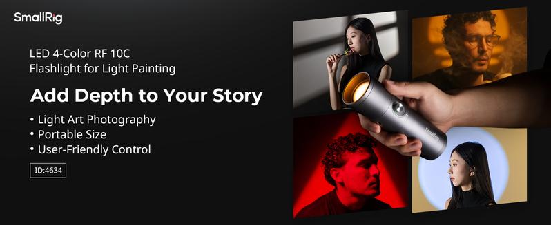 SmallRig RF 10C Portable Focusable LED Video Light 4634 RGB 7500mAh Battery 4 Color Filters for Photography Content Creation Holiday gift