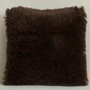 Fluffy Shaggy Cushion Cover without Filler, 1 Count Solid Square Plush Pillow Case for Home Bedroom Car Seat Sofa, Soft Furry Cushion
