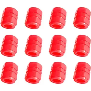 12PCS Fluorescent Car Tire Valve Stem Caps, Luminous Wheel Valve Tire Air Cover, Illuminated Dustproof Corrosion Resistant, Auto Accessories Fit for Motorcycles, SUV, Trucks, Bicycles (Red/12PCS)