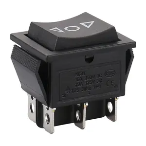 1-Pack Momentary Rocker Switch, KCD2-223 (ON)/Off/(ON) DPDT 6-Pin 16A 250VAC,20A 125VAC,Snap-in Mount,Black, for Car, Boat and Household Appliances