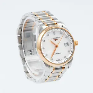 Longines Master Collection 29mm Two-Tone 18K Rose Gold Cap & Steel White MOP Diamond Dial L2.257.5.89.7 WHT027663