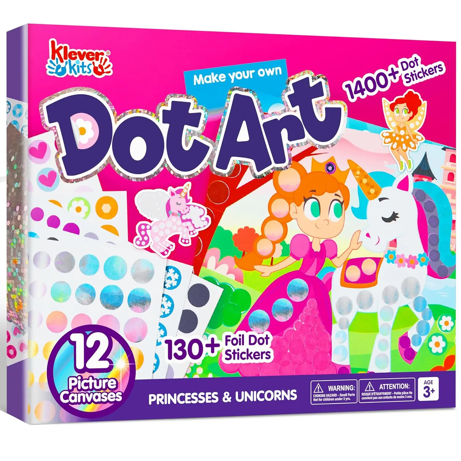 2025 Toys for Kids Kits Dot Art Activity - No Mess Sticker Art for Kids, Scrapbooking Arts and Crafts Supplies, Birthday Gifts, Airplane Travel Toys for Boys & Girls Ages 3, 4, 5, 6, 7 (Unicorns & Princess) Kids Outdoor Play