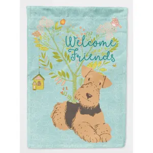 212 MAIN Airedale Terrier Welcome Friends Decorative Garden Flag, 11x15 in Home & Garden Accessory for Outdoor Home Improvement