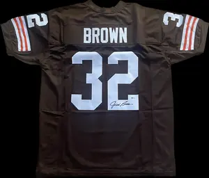 Jim Brown Autographed Custom Jersey Cleveland Browns JSA COA