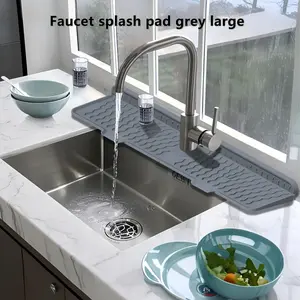 1PC kitchen silicone sink faucet pad, bendable design, anti slip drainage pad, quick drying sink protection pad, easy to clean, suitable for bathroom vanity, faucet tray, home decoration, Water splash guard
