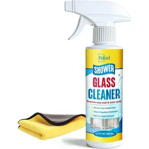 Shower Cleaner – Hard Stain Remover & Soap Scum Remover for Shower Doors – Streak-Free Cleaner Spray – For Mirrors, Tiles & – 6.8OZ