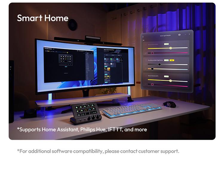 ULANZI D200X Stream Controller with 3 Knobs, 14 Customizable LCD Keys Macro Keyboard, 8-in-1 USB-C Hub Docking Station with 4K HDMI Content Creator Equipment for OBS/Video Editing/Photography/PC