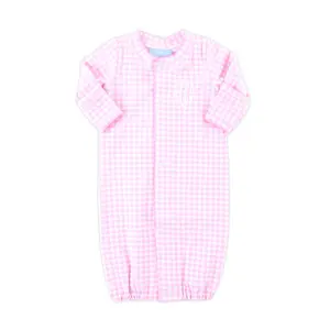 Pink Gingham Layette Gown
