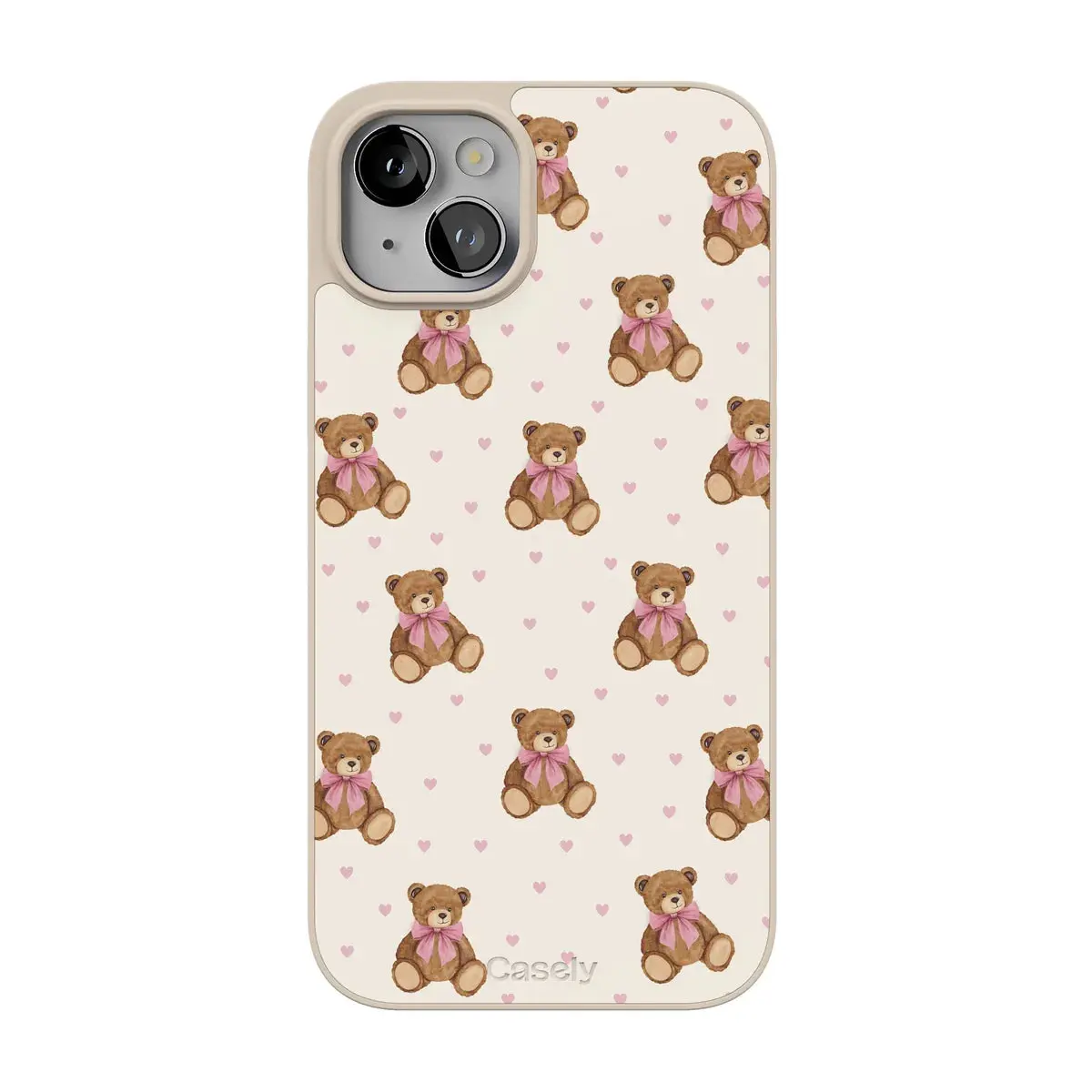 Casely iPhone 15 Case | Cuddle Up | Teddy Bear | Align Soft-Touch Flexible Bumper Case | Compatible with MagSafe