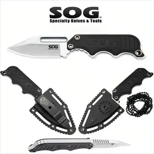 SOG Instinct Fixed Blade Knife – Lightweight EDC Knife with Skull Clip Sheath tactical pocket tool great gift tiktokshopspringglowup
