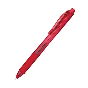 212 MAIN Pentel Energel X Retractable 0.5mm Gel Pen - Red, Curved Clip, Quick-Dry, Recycled, Refillable Writing Tool for Office Stationery Needs