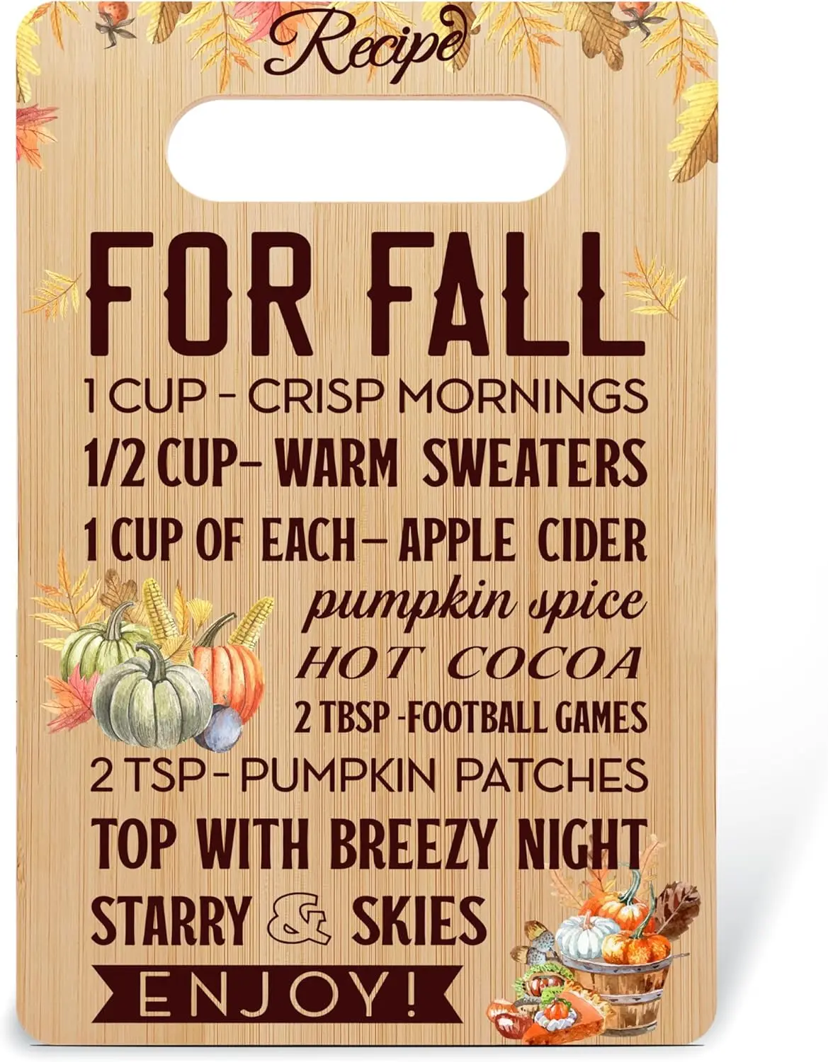Pumpkin Cutting Board, Fall Recipe Charcuterie Board, Fall Kitchen Decorations, Gifts For Women Nana Mom Friends, Thanksgiving Bamboo Chopping Board, Kitchen Cooking Decor Favors -26