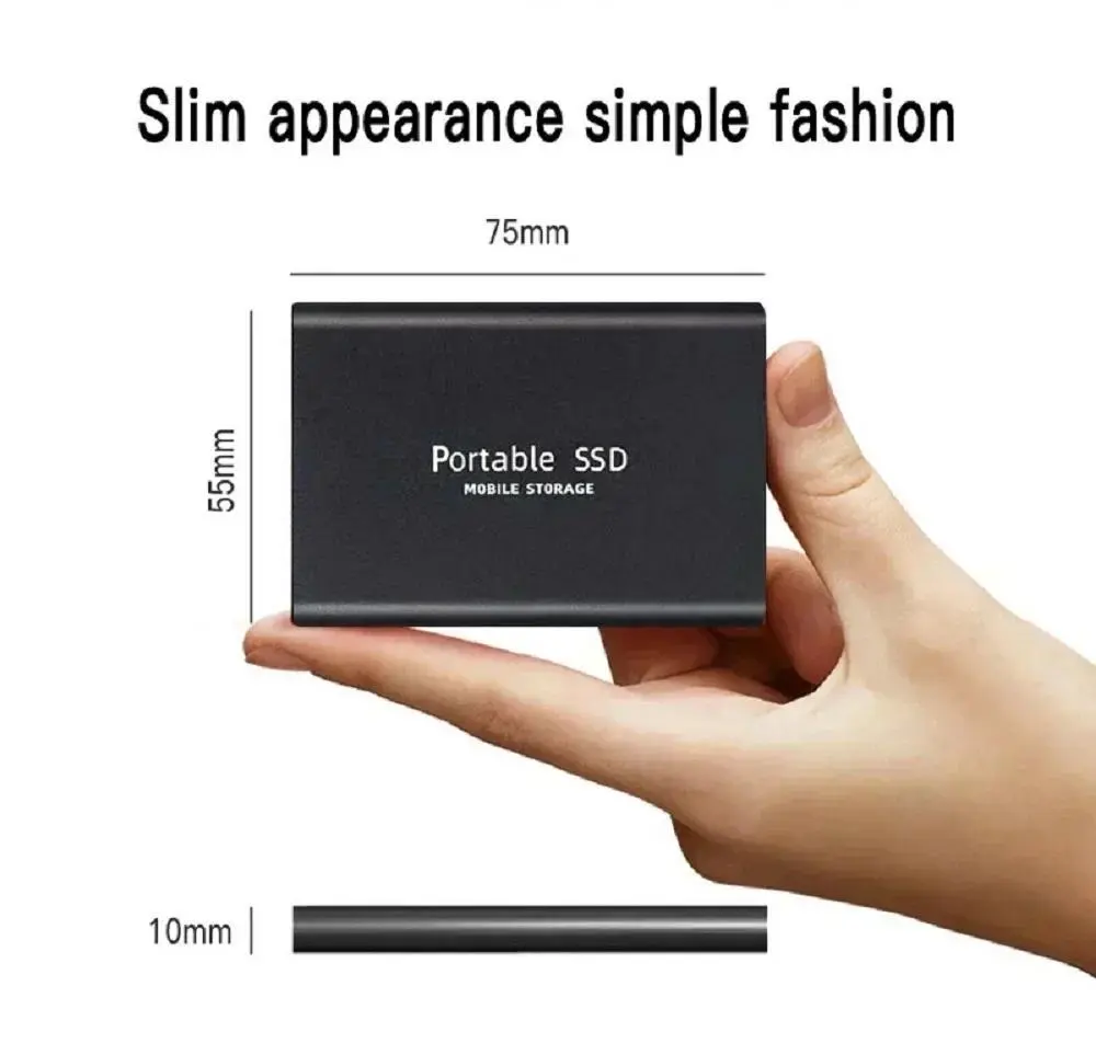 16TB Large Capacity External Hard Drive Quiet Operation Mobile Storage SSD USB3.2 Type-C High Speed Solid Stae Disk For PC MAC