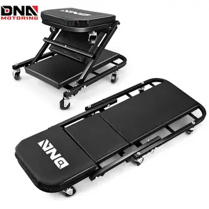 ‎40 Inches 2 IN 1 Rolling Folding Car Creeper Seat 6 Pcs 2" Casters Black, Z-Shape, 330 LBS Weight Capacity Heavy Duty, Automotive Mechanic Repair Under Car Rolling Creeper Seat