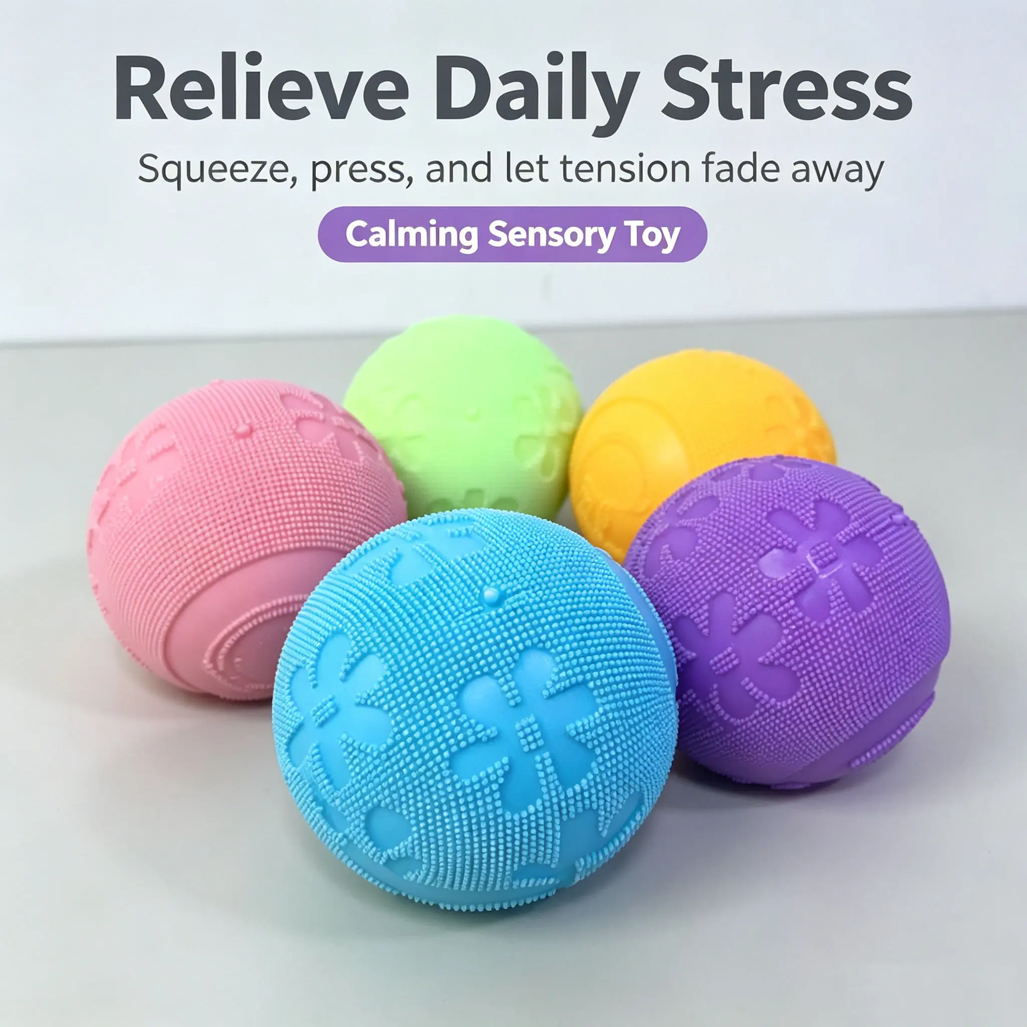 Fluffy Smiley Face Stress Balls - Soft Squishy Squishies for Anxiety Relief, 6-8 Years Kids, Cool Gifts for Kids, Classic Novelty Fidget Sensory Squeezable Toys for Adults hypnotic