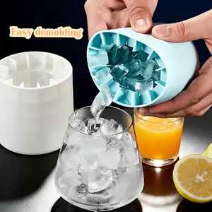 Quick Freezing Silicone Ice Cube Mold — Set of 2, Easy to Use and Durable, for Making Ice Cubes, Ice Buckets, and Cylindrical Cups, Reusable