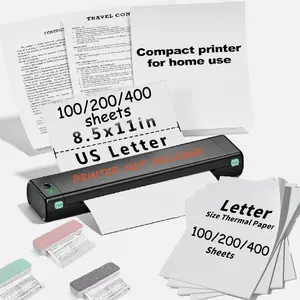 SJPACK 8.5"x11" A4 Thermal Paper 100/200/400/500 Sheets B*A-Free Inkless for M08F MT800 PJ762 PJ763MFi Portable Reports & Invoices Office Stationery