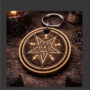 Witchcraft - wood laminate keychain with stainless steel hardware
