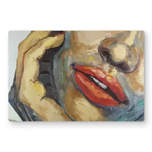 Begin Home Decor C1MP1218YVOS6T 12 x 18 in. Irresistible Lips Closeup Wall Art - Best Seller Modern Metal Print