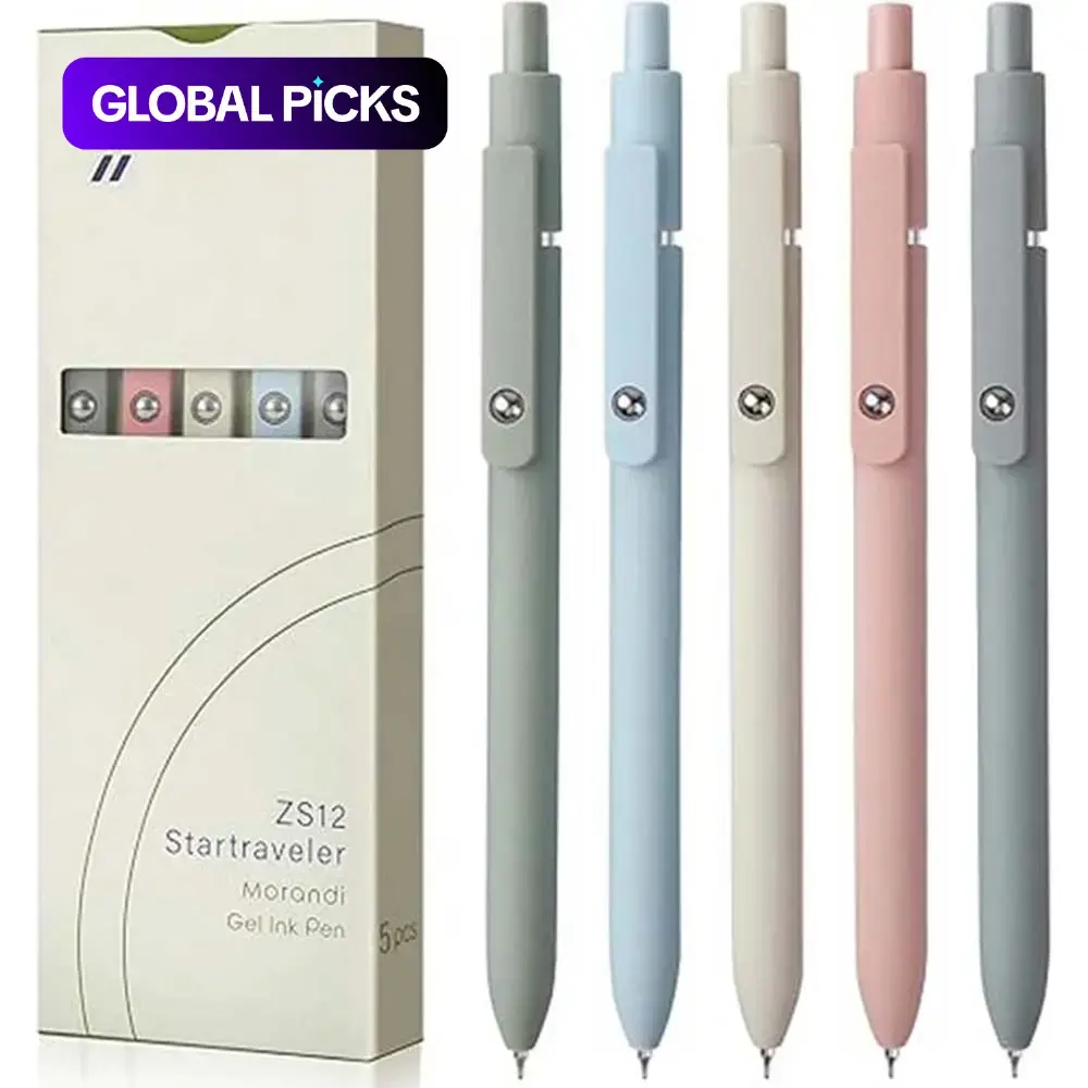 0.5mm Gel Pen, 5/10pcs Quick-Dry Black Refillable Ink Pens with Optional Refills, Fine-Point Smooth Writing, Elegant Student Pen for School, Office Stationery & Home Supplies #GLOBAL PICKS