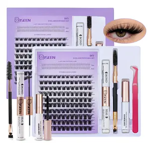 DIY Lash Clusters Kit - Soft  Long-Lasting Lashes with  Bond & Seal & Glue Remover & Tweezer for Beginners Easy At-Home Application - Eyelash Set